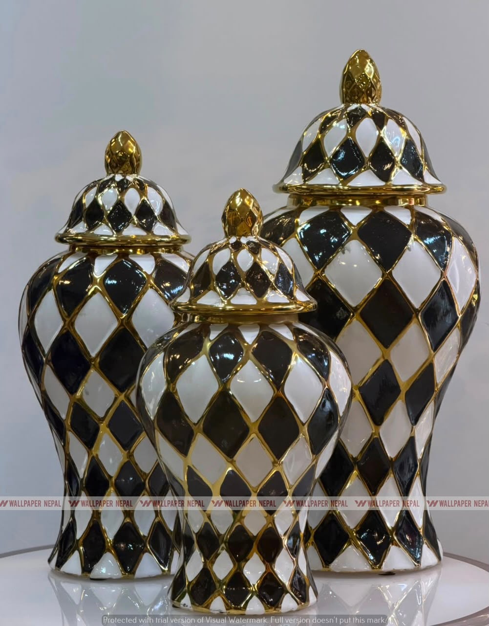White Ceramic-Resin Ginger Jar Set-White Ceramic-Resin Ginger Jar Set WhatsApp Image 2026-09-11 at 2